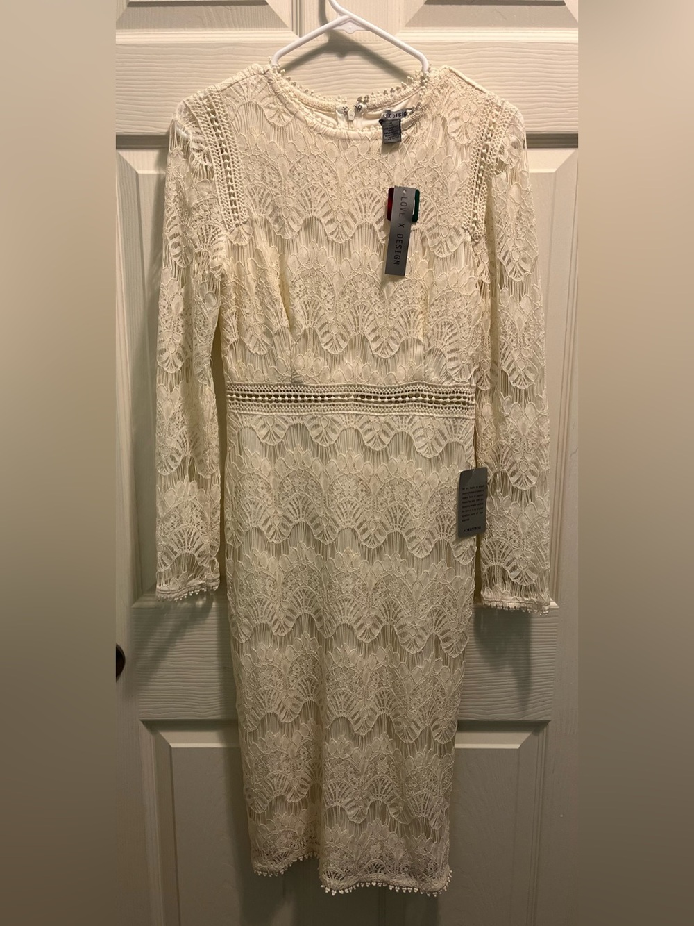 Love By Design Cream Lace Long Sleeve  dress#BOHO  #weddings #lace #vintagelook